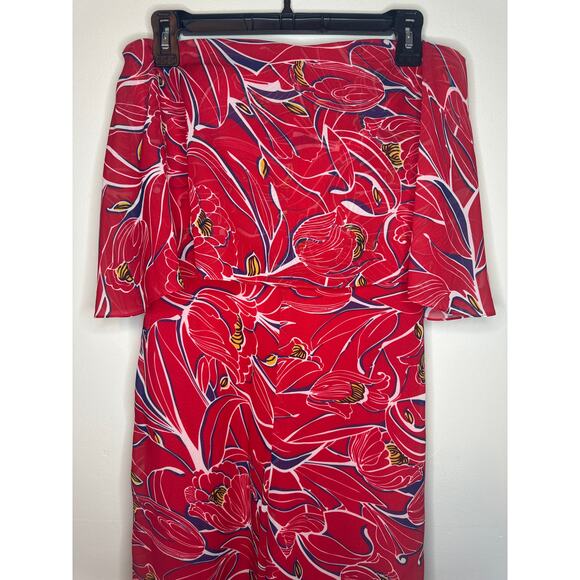 NWT Amanda Uprichard Topanga Jumpsuit in Red Floral Size Small - Picture 2 of 4